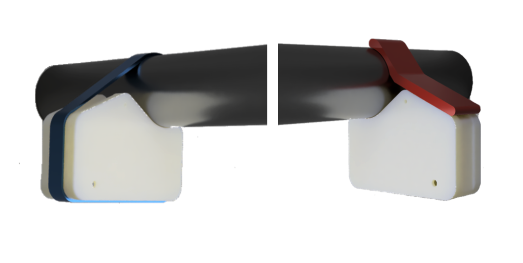 Installation des Aqua Clip am Wasserrohr — Schnellverschluss oder Kabelbinder